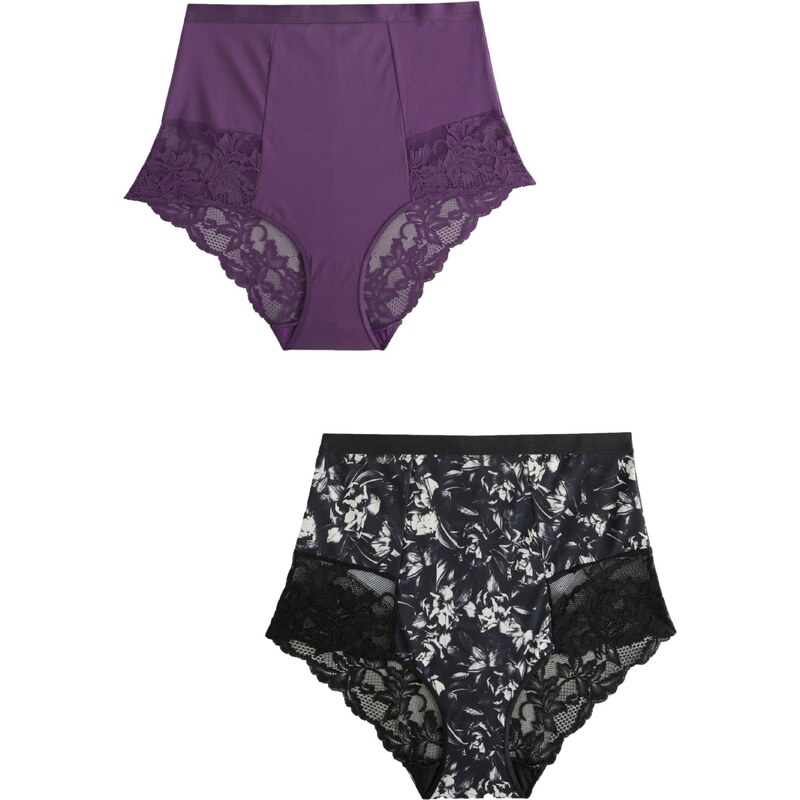 Next Nohavičky fialová / čierna / biela 63156024