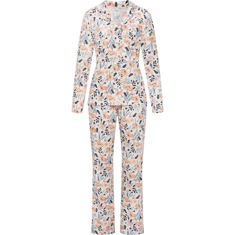 VIVANCE Pyžamo svetlomodrá / svetlooranžová / čierna / biela 62582918