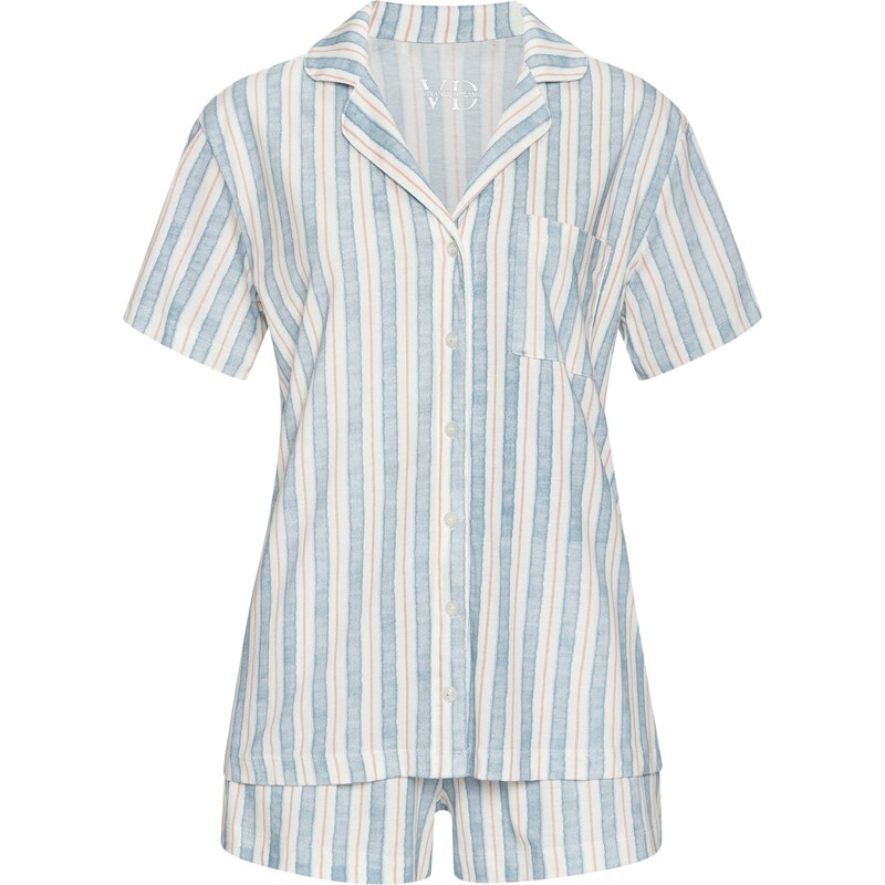 VIVANCE Pyžamo Dreams nebesky modrá / broskyňová / biela 62583009