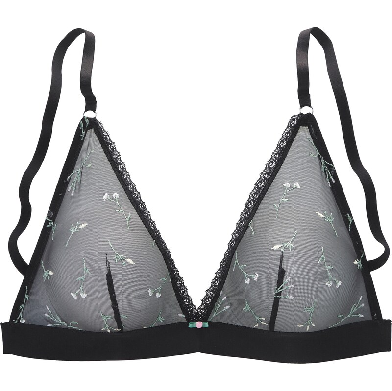 LASCANA Podprsenka svetlozelená / čierna / šedobiela 62434070