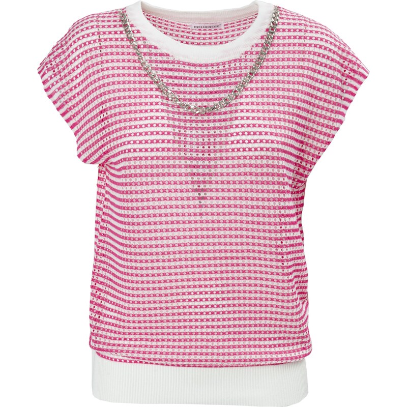 Influencer Sveter ružová / strieborná / biela 63134967