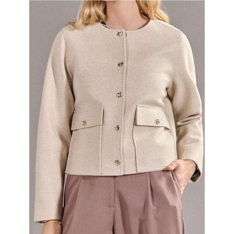 Sinsay - Krátka bunda - telová 65741580