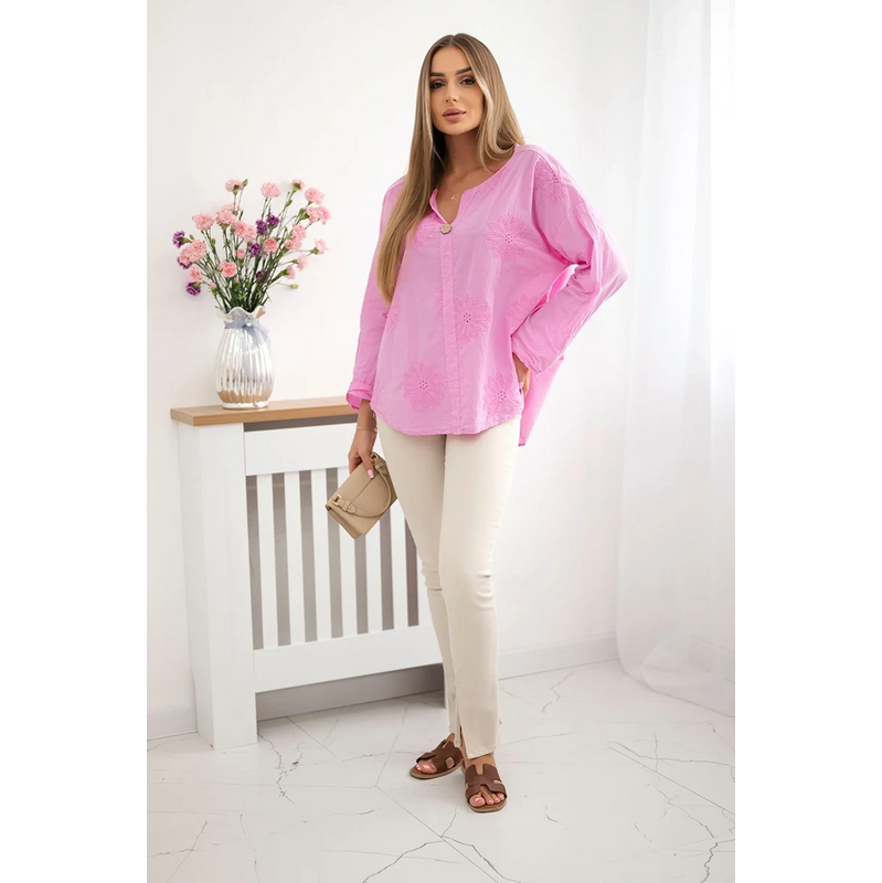 Košeľová blúzka Kaira s vyšívaným vzorom 63745861