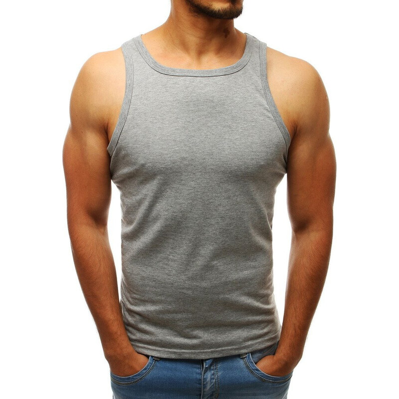 BASIC Pánske tielko bez potlače sivé rx3587 11540411