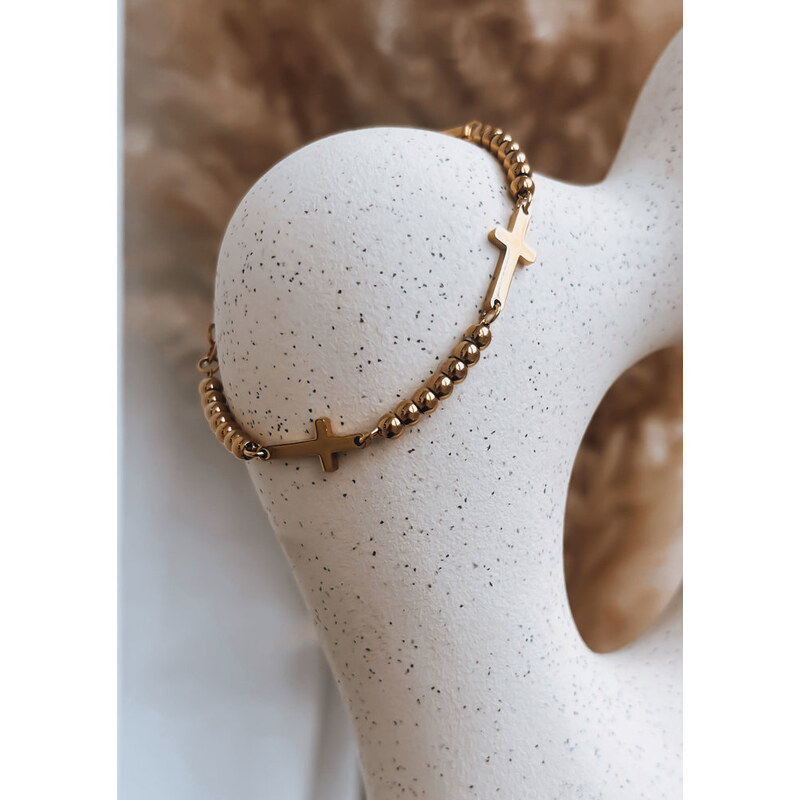 BASIC Zlatý náramok CROSS LY0064 42769759