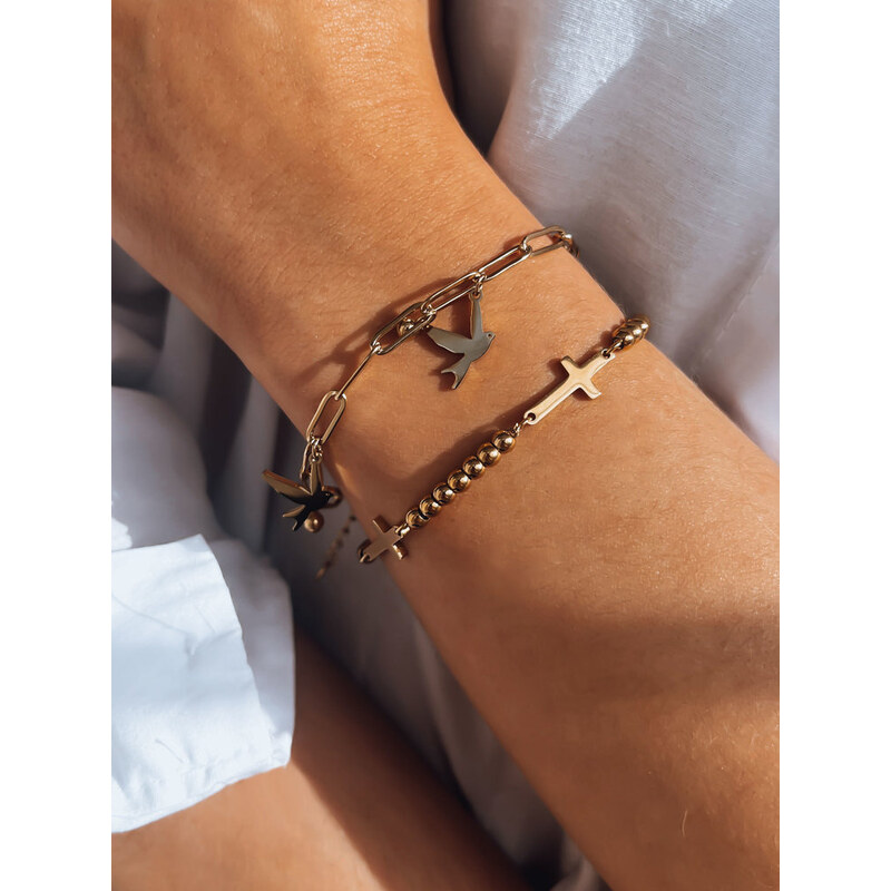 BASIC Zlatý náramok s motívmi lastoviek PAJARO LY0068 46898621