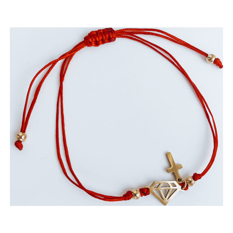 BASIC Náramok HEARTBEAT so vzorom kryštálu - červený LY0078 42769761