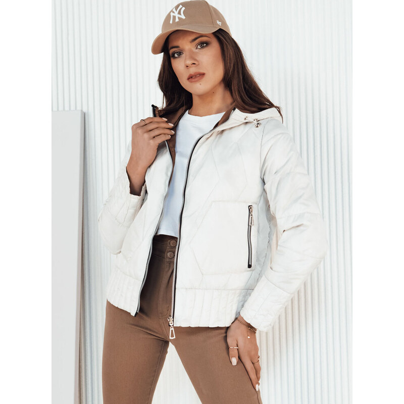 BASIC Bielo-hnedá obojstranná prešívaná bunda FALES TY4204 49721824