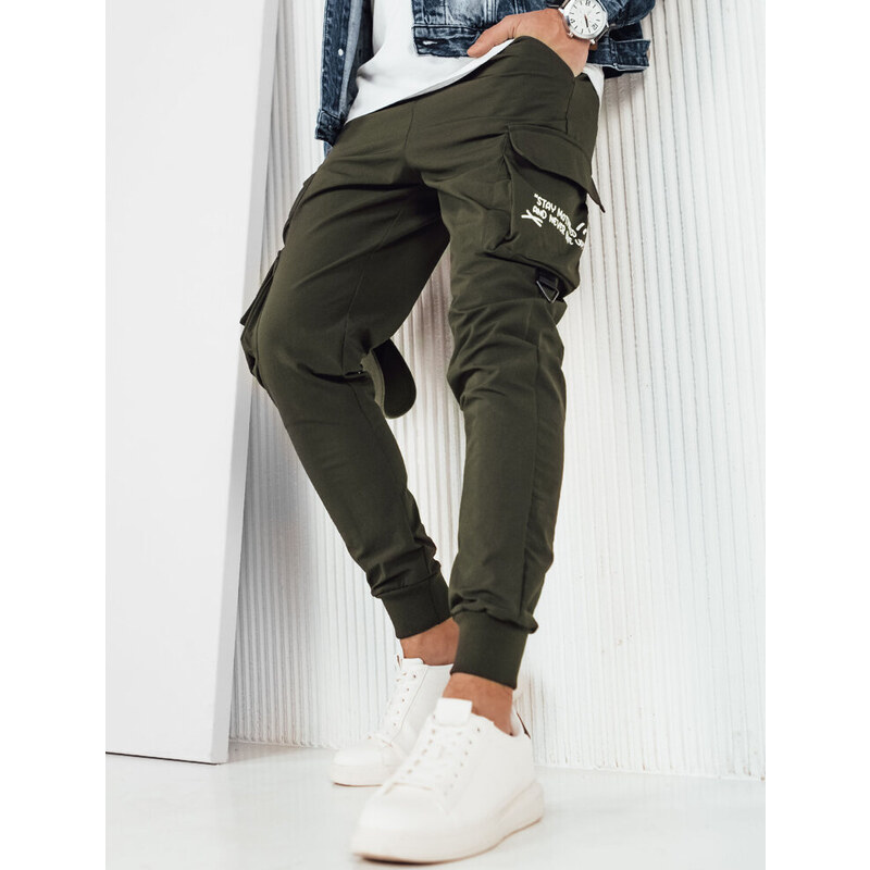 BASIC Tmavozelené cargo nohavice UX4162 49997388