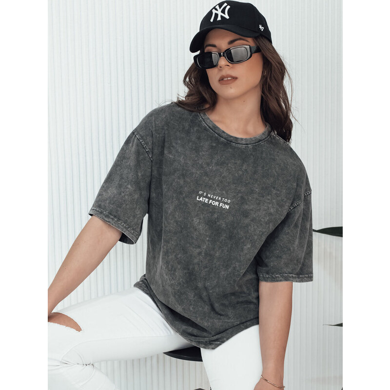 BASIC Tmavosivé tričko s drobným nápisom KASEKEN RY2640 52673433