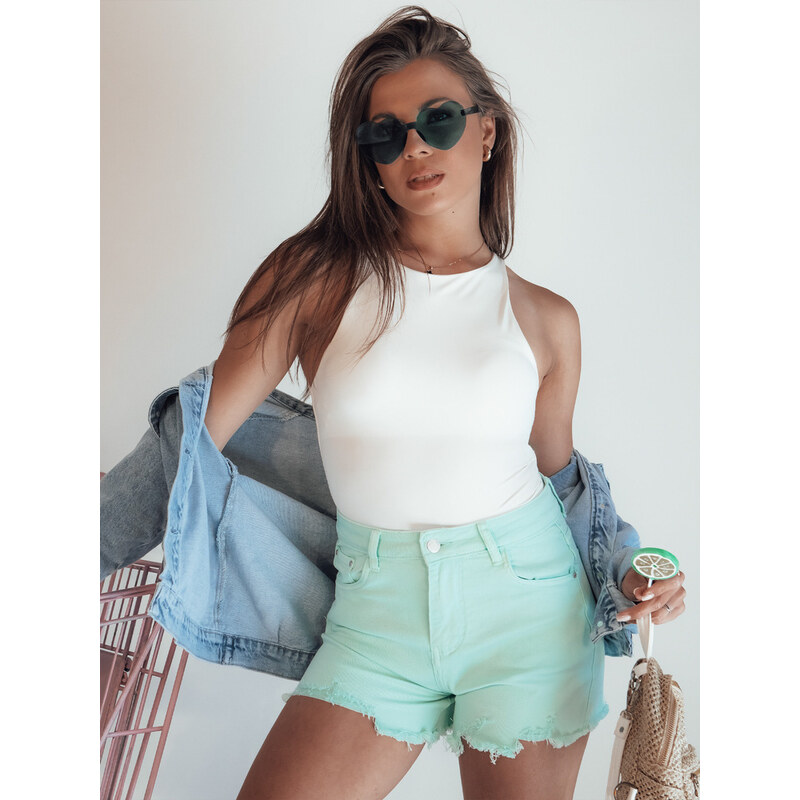 BASIC Mintové rozstrapkané džínsové kraťase SUNYLOOK SY0371 52673547