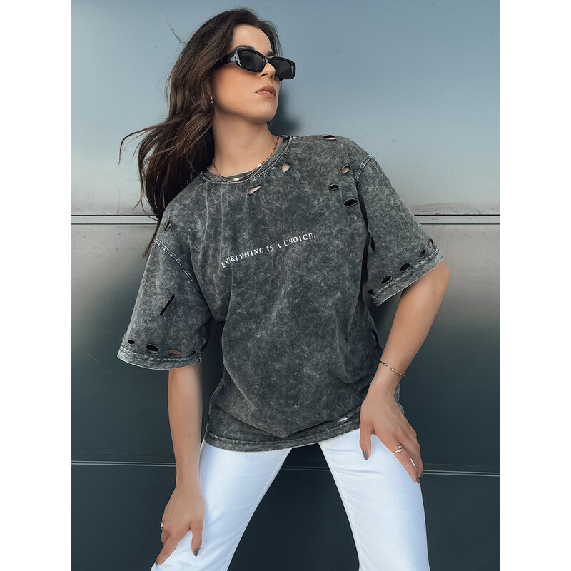 BASIC Tmavosivé tričko s nápisom KHUMBOS RY2631 52673552