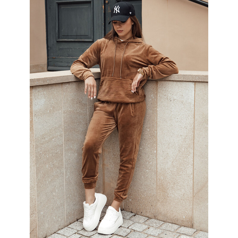 BASIC Hnedá velúrová tepláková súprava RELAX FIT AY1065 57275344