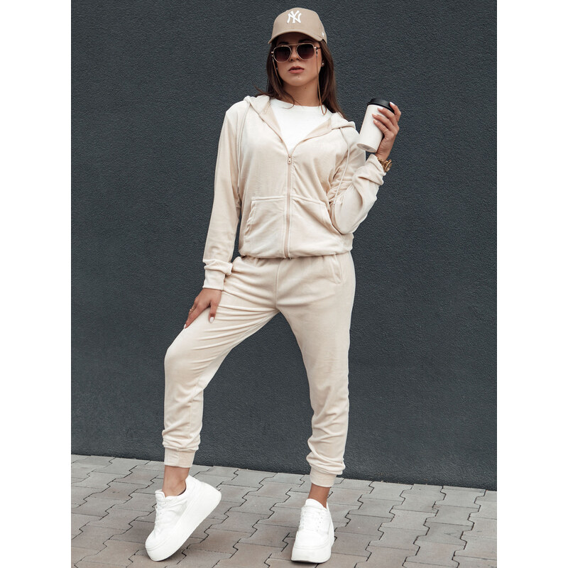 BASIC Smotanová velúrová tepláková súprava VELCOMFY AY1081 57275345