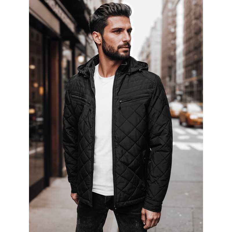 BASIC Čierna pánska prechodná bunda s vreckami TX4991 62407265