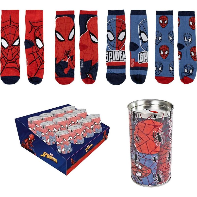 SPIDERMAN Set detských ponožiek v pokladničke Marvel: Spider-Man 65151543