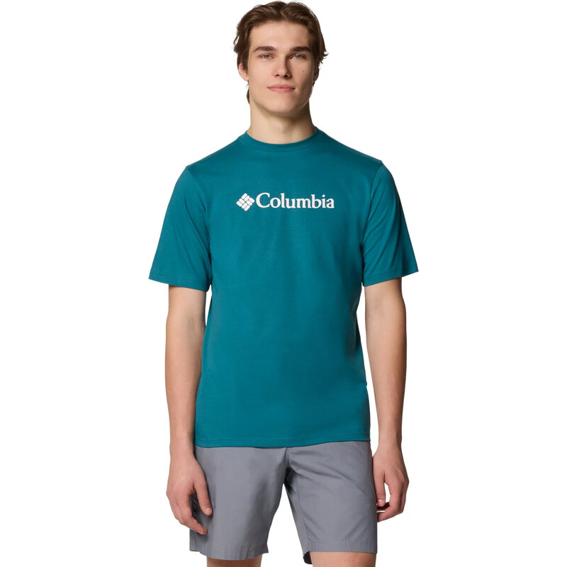 Tyrkysové pánske tričko s krátkym rukávom Columbia CSC Basic Logo SS 65151546