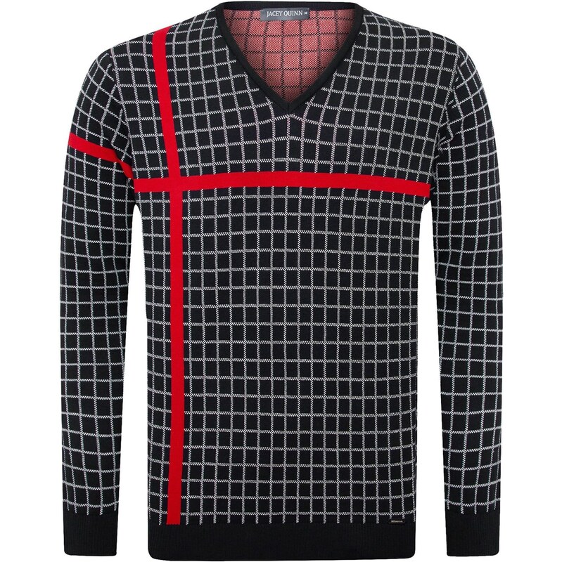 Jacey Quinn Sveter červená / čierna / biela 63087302