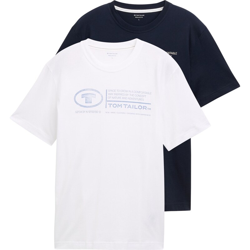 TOM TAILOR Tričko modrá / námornícka modrá / biela 62425755