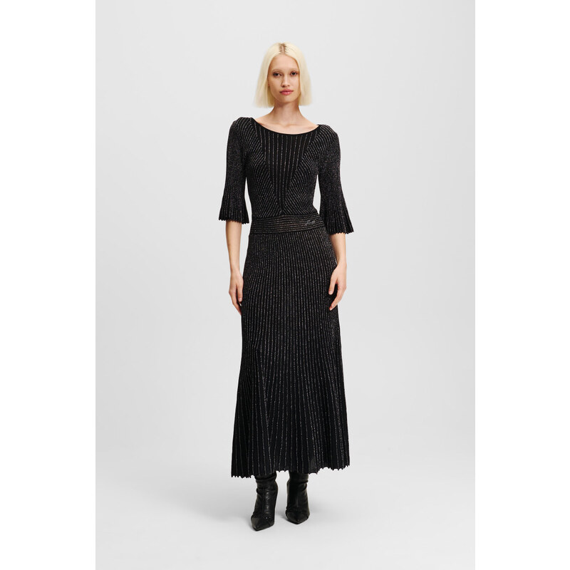 ŠATY KARL LAGERFELD PLEATED LUREX KNIT DRESS 58512884