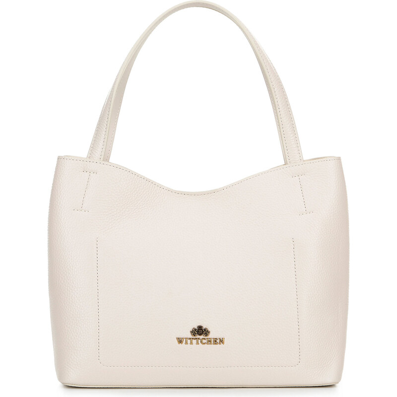 Wittchen Kožená shopperka so sáčikom krémová 100-4E-219-0 66066374