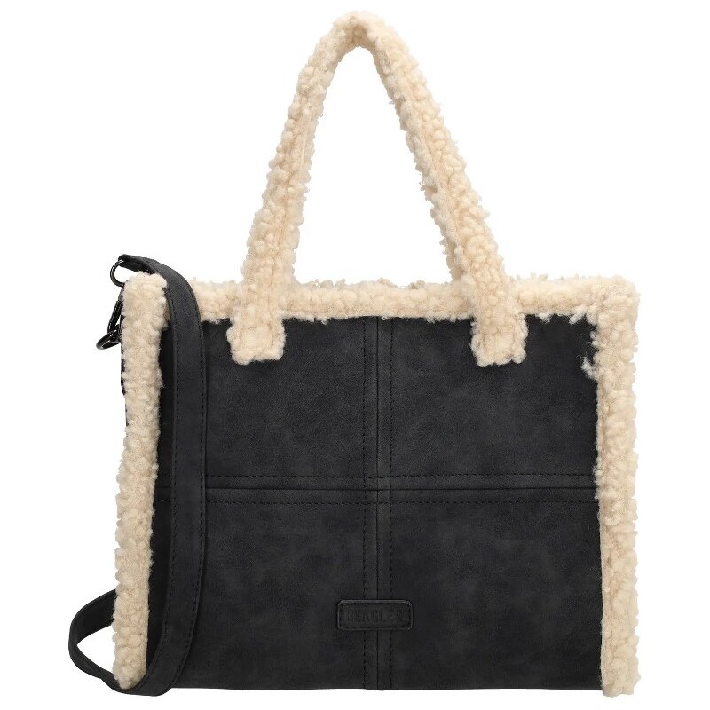 Beagles Čierna huňatá crossbody kabelka Polar Bear 62420059