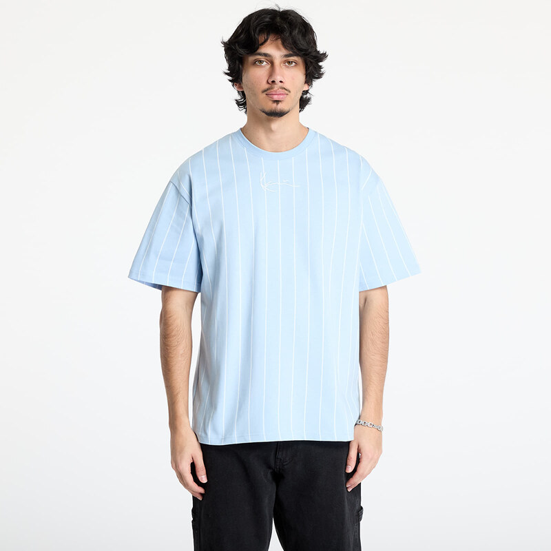 Tričko Karl Kani Small Signature Essential Pinstripe Tee Light Blue S 62423787
