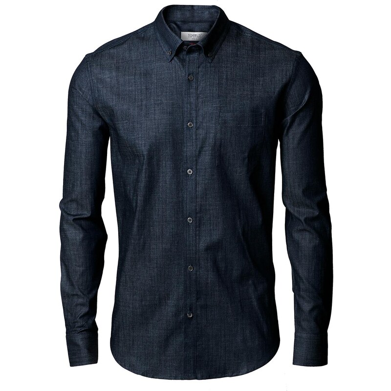 Klasická štýlová džínsová košeľa s golierom na gombíky pre mužov 62426768