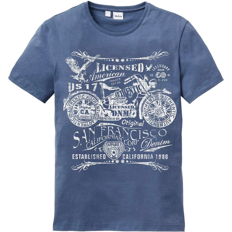 bonprix Tričko z čistej bavlny, farba modrá 44741839