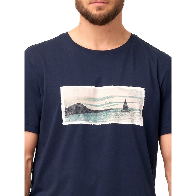 Modro-sivé pánske krátke pyžamo s potlačou Key MNS 606 B25 kr/r M-2XL 62426999