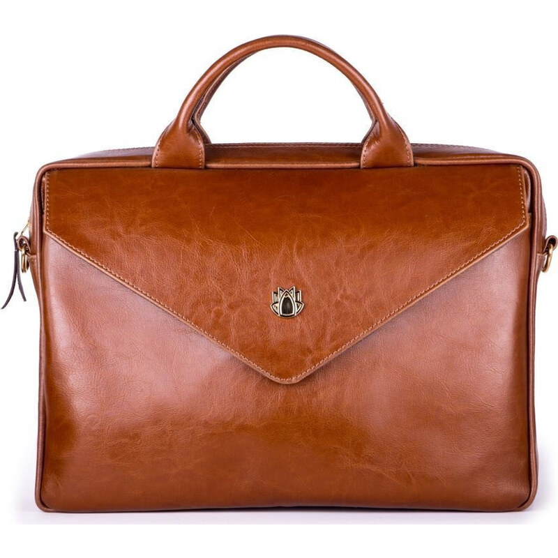 BASIC Elegantná hnedá dámska taška na notebook FL15 POSITANO VINTAGE 5550494