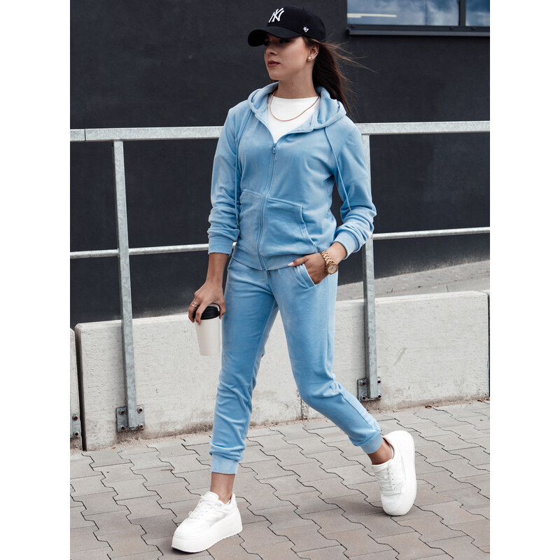 BASIC Svetlomodrá velúrová tepláková súprava VELCOMFY AY1078 56436943
