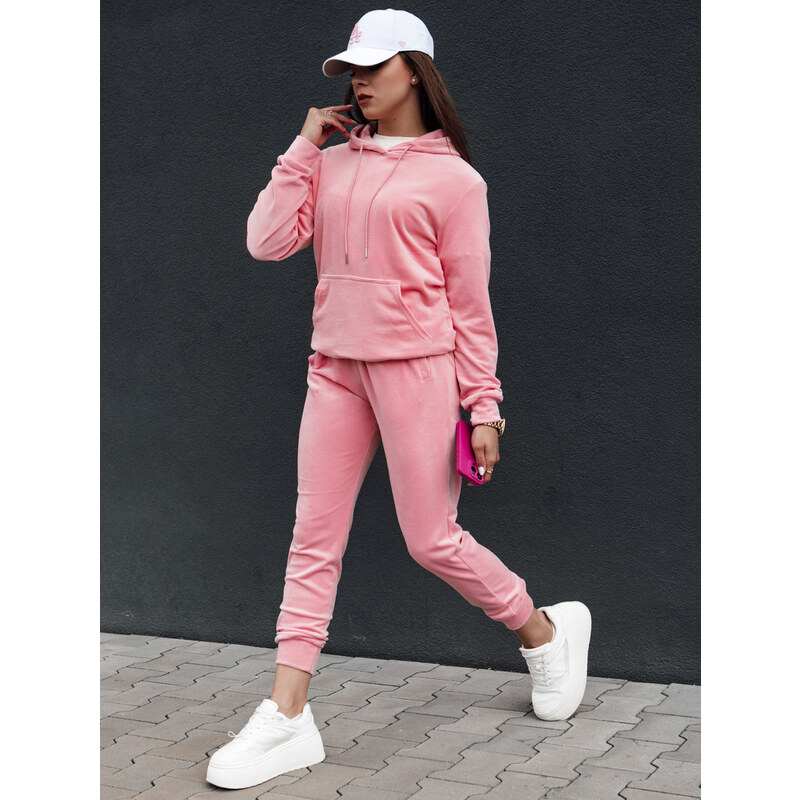 BASIC Ružová velúrová tepláková súprava RELAX FIT AY1069 56436978