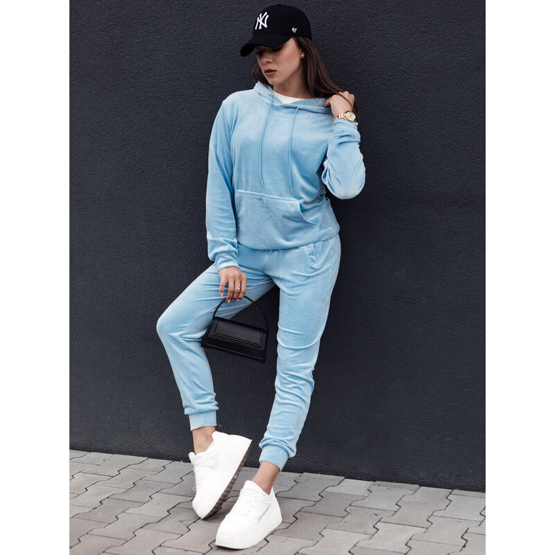 BASIC Svetlomodrá velúrová tepláková súprava RELAX FIT AY1071 56436979