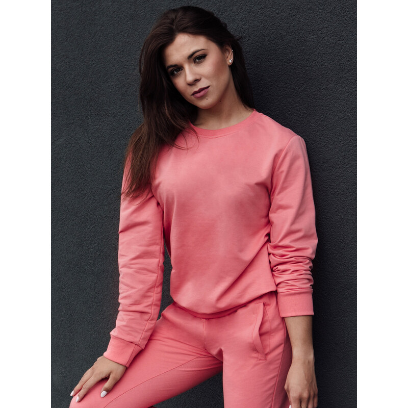 Koralová dámska basic mikina GLAMFLAIR BY1313 56436989