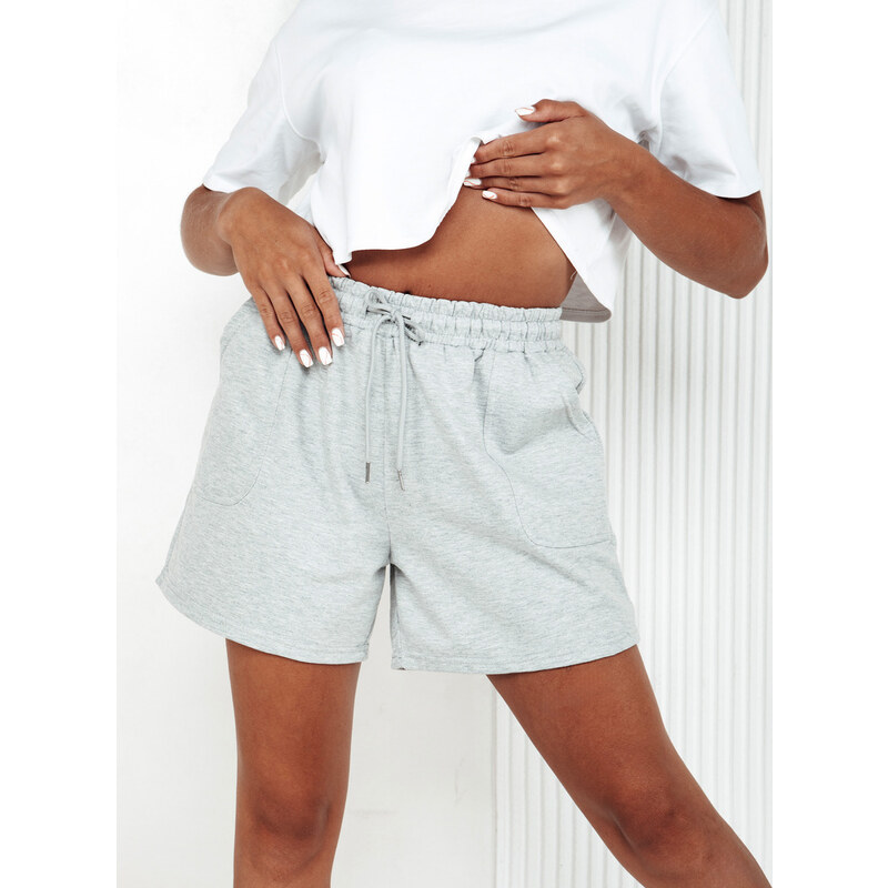 BASIC Svetlosivé teplákové šortky PELLA SY0416 56506933