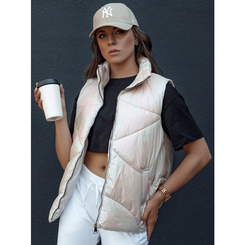 BASIC Béžová lesklá vesta HOLO TY4520 56436946