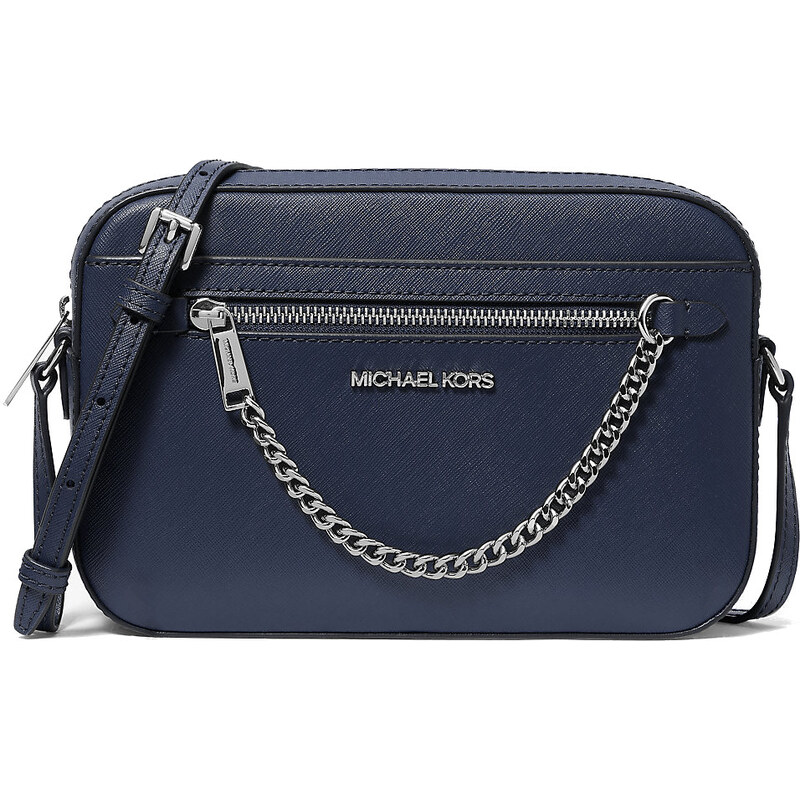 Michael Kors Kabelka Jet Set Large Saffiano Leather Crossbody Bag Navy 63773856