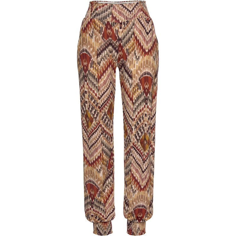 LASCANA Nohavice krémová / hnedá / tmavočervená 62464144