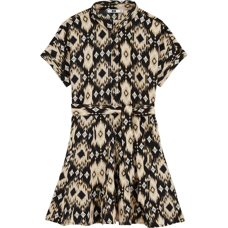 WE Fashion Šaty béžová / čierna / biela 63157279