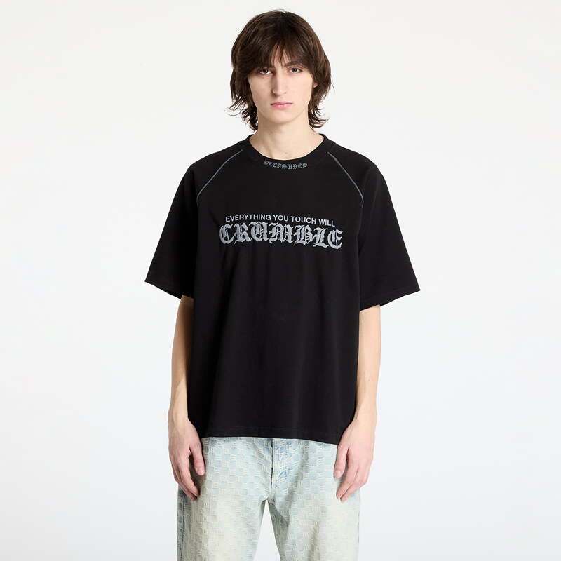 Tričko PLEASURES Crumble Heavyweight Raglan Black M 62435634