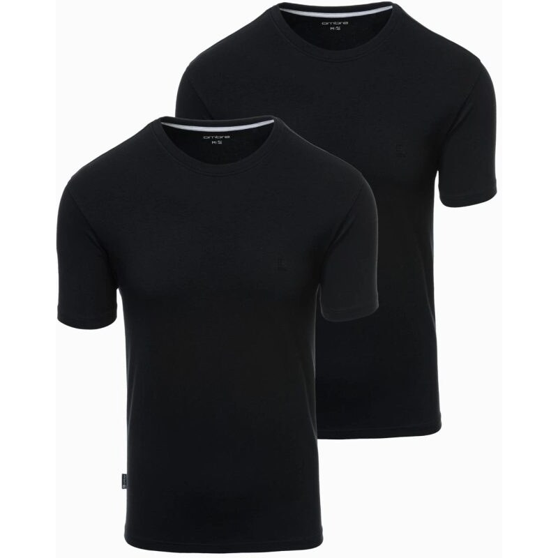 Ombre Clothing Dvojbalenie bavlnených tričiek- čierne V5 Z101 62447028