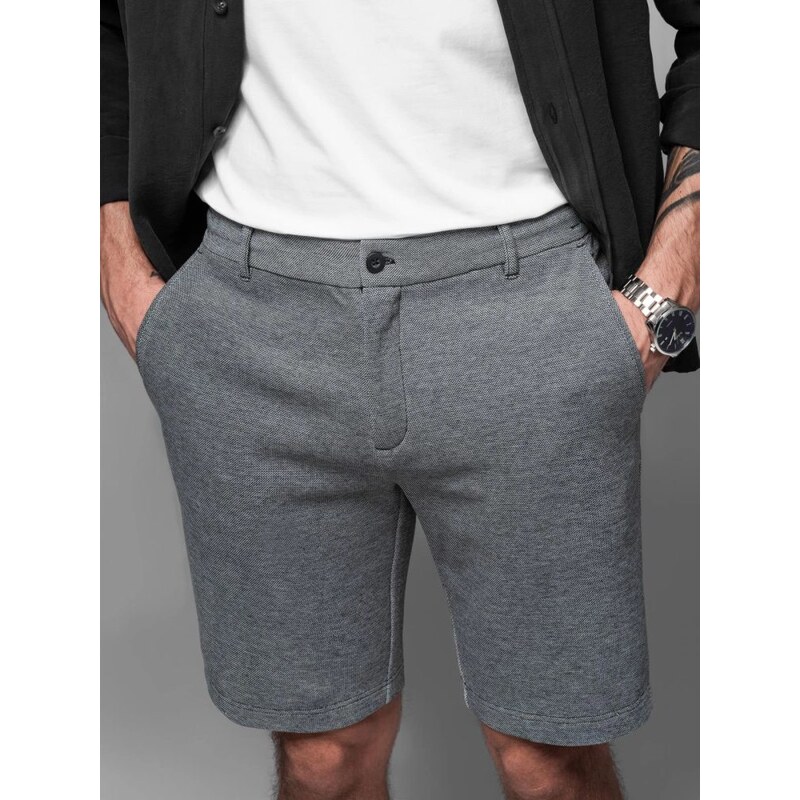 Ombre Clothing Čierne chino pánske kraťasy V2 SRCS-0149 63774169