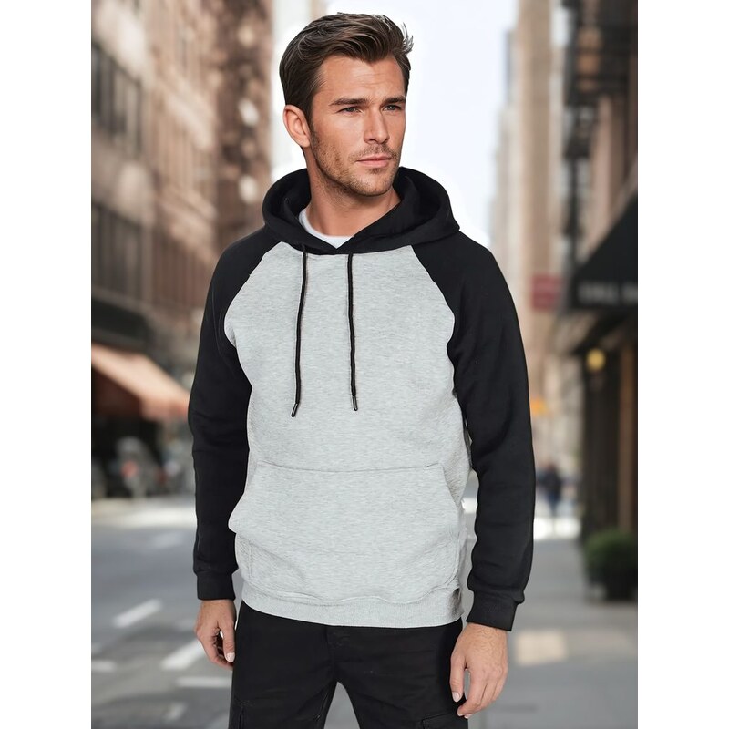 Dstreet Jedinečná šedá mikina s kapucňou 62449360