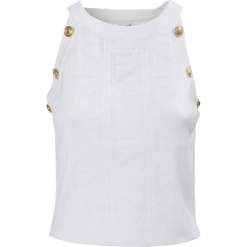 Influencer Vyšívaný top šedobiela 63150468