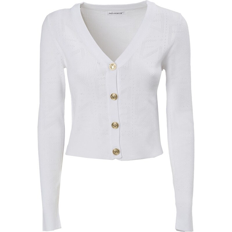 Influencer Kardigán šedobiela 63150464