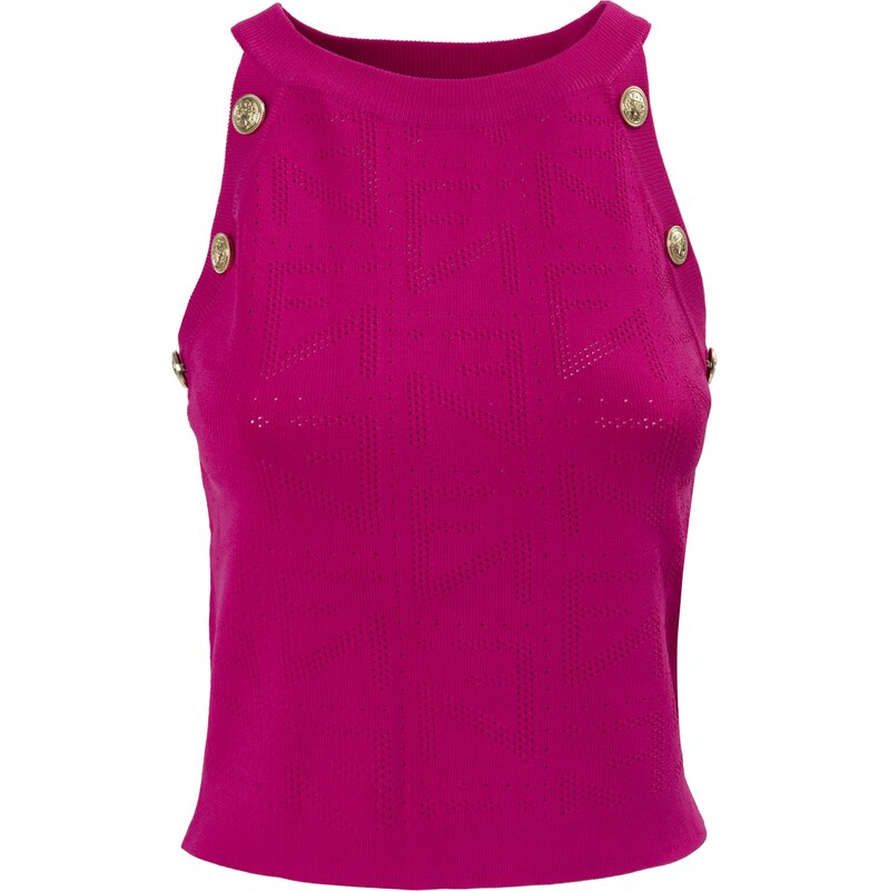 Influencer Vyšívaný top tmavoružová 63152749