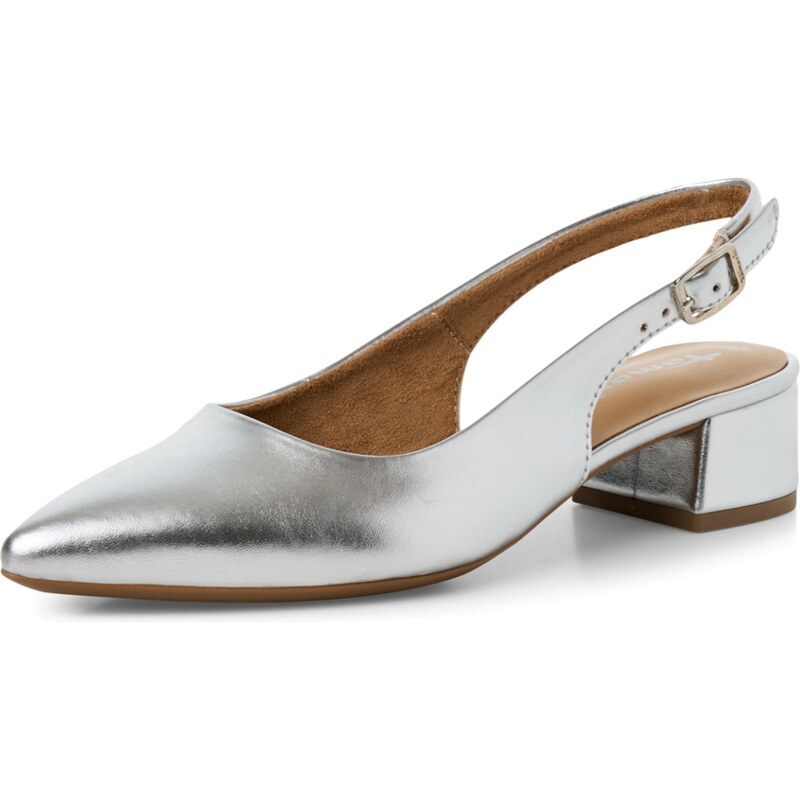 Tamaris Lodičky s otvorenou pätou strieborná 62847422