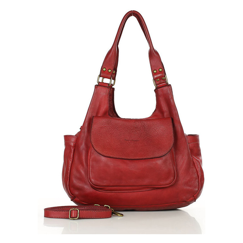 MARCO MAZZINI Kožená kabelka na rameno handmade | bordová v154i 62465093