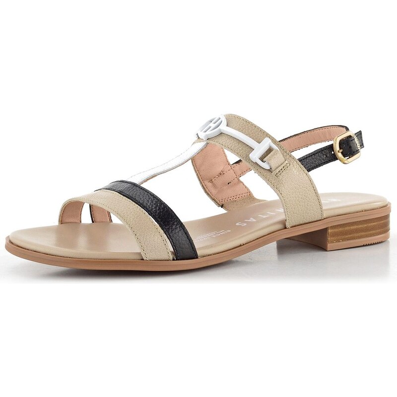 E-shop Hispanitas sandále na nízkom podpätku Yakarta Taupe/Black/White